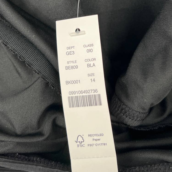 J. Crew Re-Imagined black one piece swimsuit size 14 new with tags - Picture 7 of 7